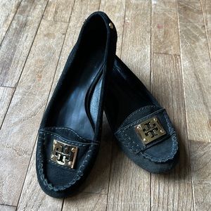 Tory Burch Black Suede Loafers Size 7.5 | GENTLY Pre-Loved